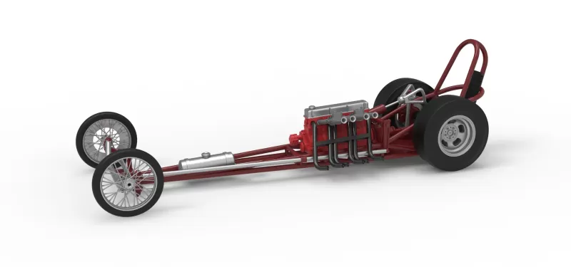 Vintage Front engine dragster Base Version 6 Scale 1:25 - Model preview 1