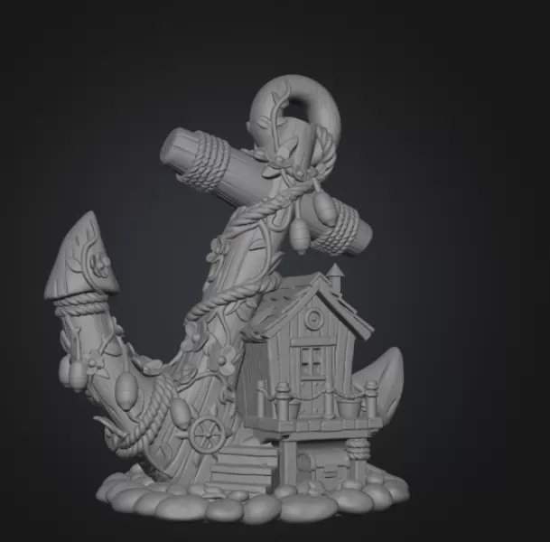 Anchor Fairy House STL File for 3D Print - Model preview 12