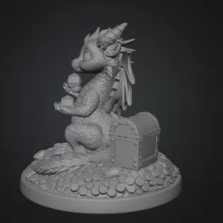 Treasure Guardian Dragon STL File 3D Print - Model thumbnail 6