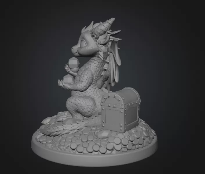 Treasure Guardian Dragon STL File 3D Print - Model preview 6