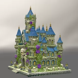 Skull Bloom Castle STL File for 3D Print - Model thumbnail 6