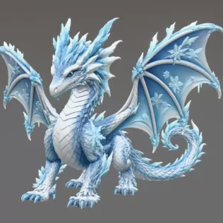Winter Frost Dragon STL File for 3D Print - Model thumbnail 5