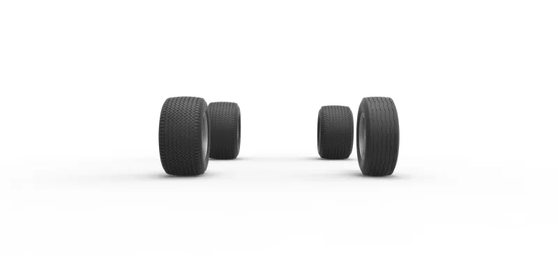 Wheel set of Northeast Dirt Modified stock car V3 Scale 1:25 - Model preview 4