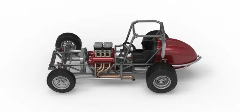 Dirt Silver Crown Champ car Base Version 2 Scale 1:25 - Model preview 10