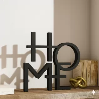 3D Home Word Sign, Home Word Decor, Typography Sculpture - Model thumbnail 6