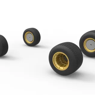 Wheel Set of Vintage Dirt Supermodified stock car Scale 1:25 - Model thumbnail 8