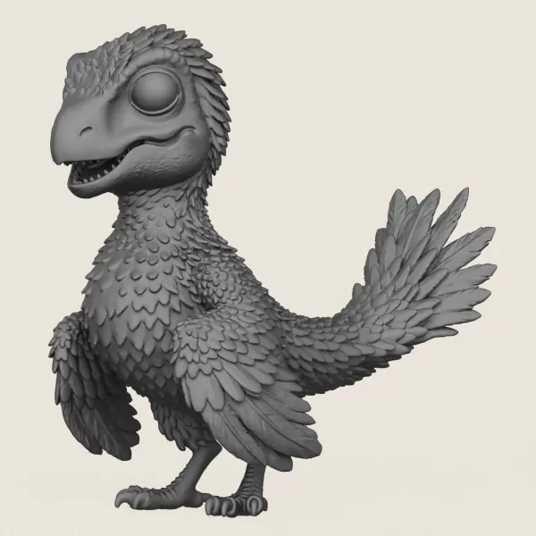 Dinosaur Bird Baby Print Ready 3D Model - Model preview 1