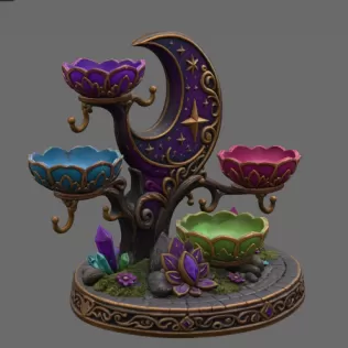 Celestial Moon Jewelry & Key Organizer STL File for 3D Print - Model thumbnail 6