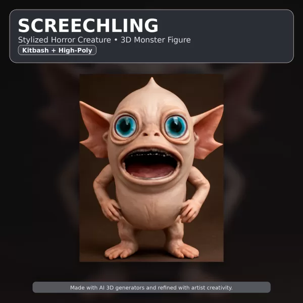 Oddball Creature Set – Fantasy Weirdlings Kitbash High-Poly 3D - Model preview 8