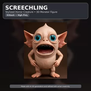 Oddball Creature Set – Fantasy Weirdlings Kitbash High-Poly 3D - Model thumbnail 8