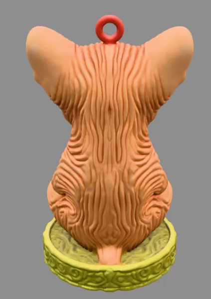 Beautifully sculpted Sphynx cat holding a heart - Model preview 4