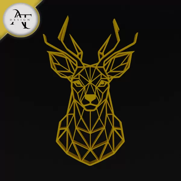 Deer - Geometric - 2D Wall Art Decor - Model preview 1