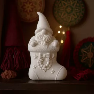 Gnome in Christmas Stocking | Adorable Holiday Ornament | Cozy - Model thumbnail 4