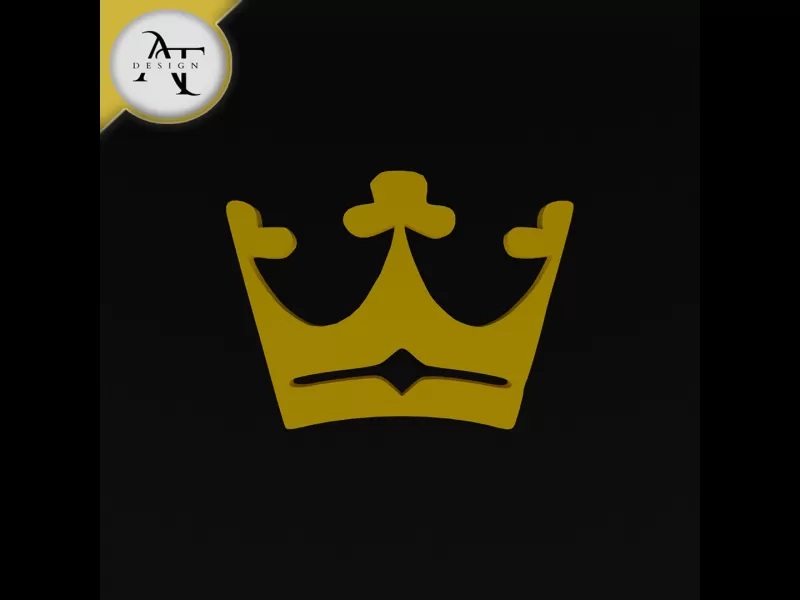 Simple Crown Symbol - 2D Art - Model preview 1