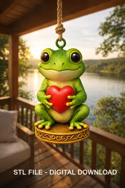 Frog with Heart – STL File | Digital Download - Model preview 2