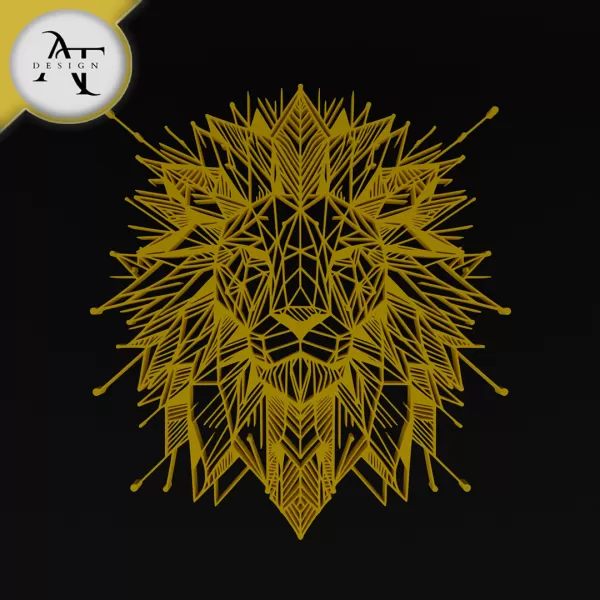 Lion - Geometric - 2D Wall Art Decor - Model preview 1