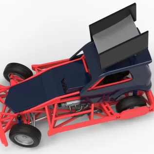 New Zealand Superstock car while turning Version 5 Scale 1:25 - Model thumbnail 4