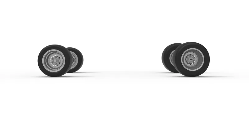 Wheel set of Asphalt Supermodified stock car V3 Scale 1:25 - Model preview 4