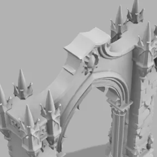 Gothic Arch Gate - Medieval Halloween Decor - Model thumbnail 4
