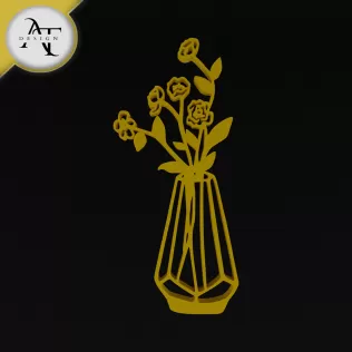 Flowers in vase - Line Art - 2D Wall Art Decor
