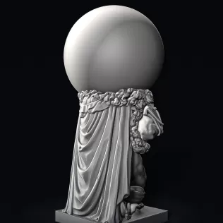 Hercules Statue Holding the Globe #RoZ - Model thumbnail 7