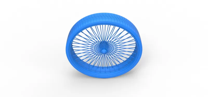 50 inch Wire wheel of Donk car Scale 1:25 - Model preview 14