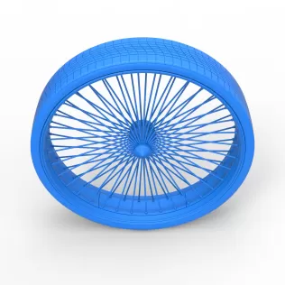 50 inch Wire wheel of Donk car Scale 1:25 - Model thumbnail 14