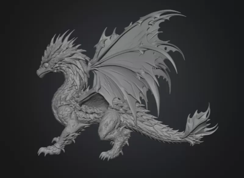 Celestial Tide Dragon STL File for 3D Print - Model preview 12