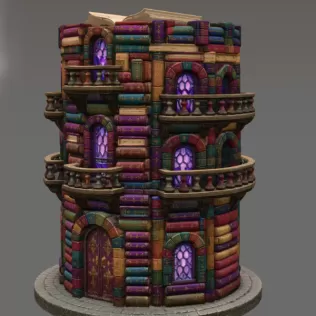 📚 Enchanted Library Tower STL File for 3D Print - Model thumbnail 6
