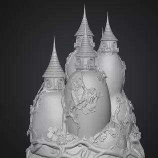 Fantasy Egg Castle STL File– 3D Printable Easter Decoration - Model thumbnail 9
