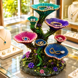 Enchanted Floral Tree Organizer STL File for 3D Print - Model thumbnail 5