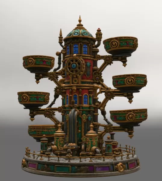 Steampunk Key & Jewelry Organizer STL File for 3D Print - Model preview 10