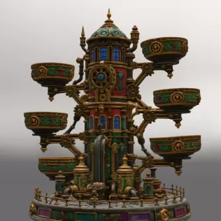 Steampunk Key & Jewelry Organizer STL File for 3D Print - Model thumbnail 10