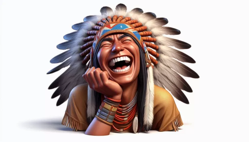 Laughing Apache Warrior 3D Model - Model preview 1