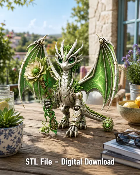 Verdant Arcane Dragon STL File for 3D Print - Model preview 3