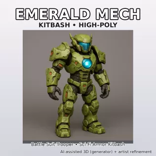 Cinematic Creature + Mech Kitbash Pack (High-Poly 3D Models) - Model thumbnail 18