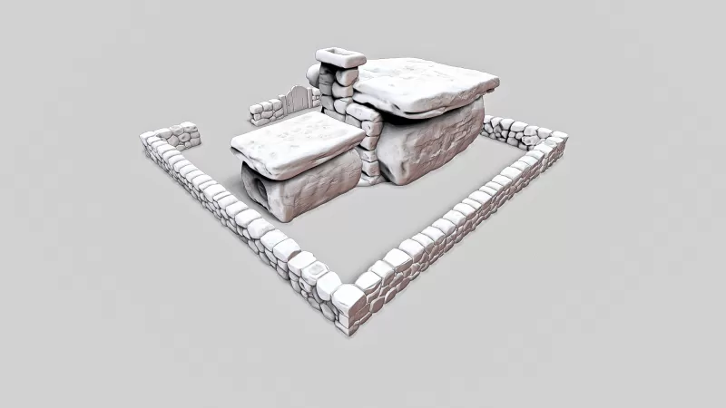 Stone Age Cartoon House #RoZ - Model preview 3