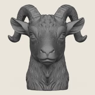 Goat Head Vase Print Ready 3D Model - Model thumbnail 3
