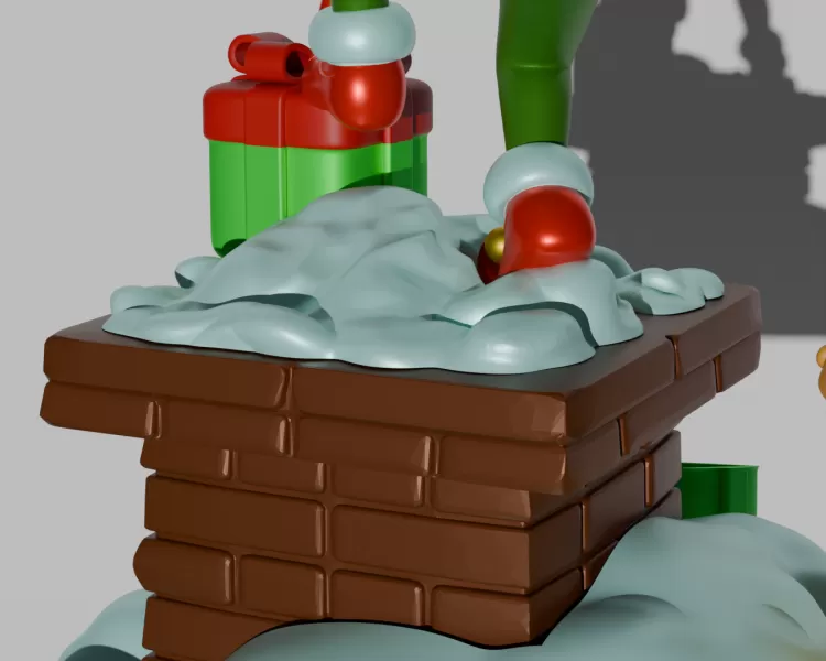 Grinch – Christmas Diorama Tree Ornament & Home Decor | STL + Bl - Model preview 5