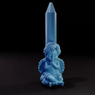 Praying Cherub Angel Candle 3D Printable Model - Model thumbnail 2