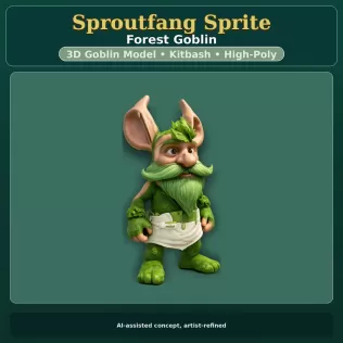Forest Goblin Bundle – Stylized Kitbash High-Poly Character Pack - Model thumbnail 12