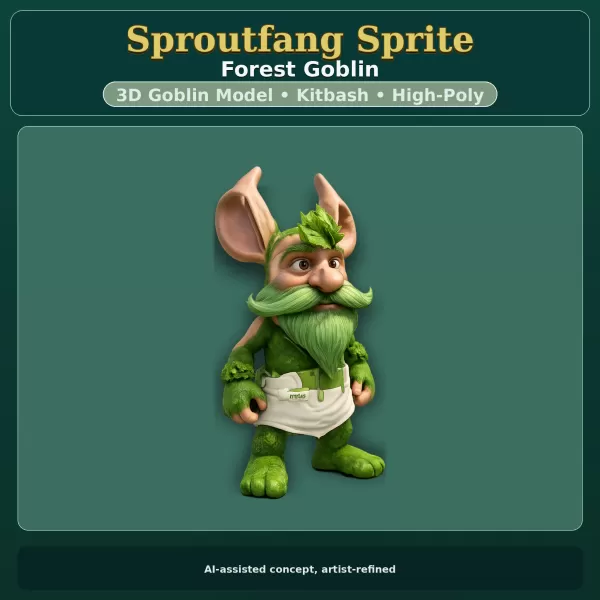 Forest Goblin Bundle – Stylized Kitbash High-Poly Character Pack - Model preview 12