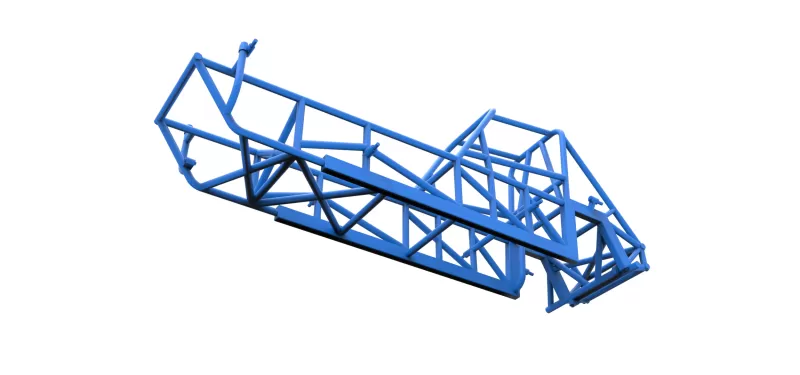 Frame of Vintage Dirt Modified stock car Version 3 Scale 1:25 - Model preview 3