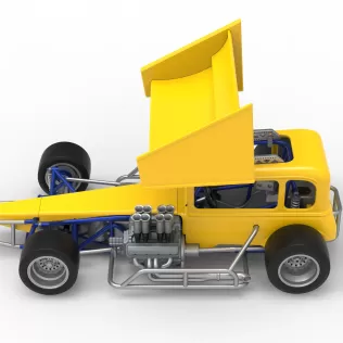 Vintage Winged Supermodified stock car Version 3 Scale 1:25 - Model thumbnail 10