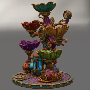 Steampunk Clockwork Bowl Organizer STL File for 3D Print - Model thumbnail 11