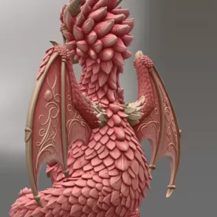 Rosé Bloom Dragon STL File for 3D Print - Model thumbnail 11