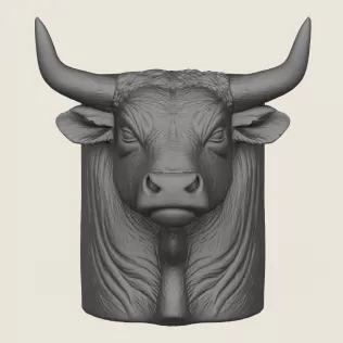 Indian Bull Print Ready 3D Model - Model thumbnail 3