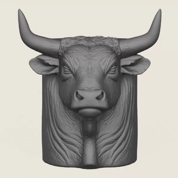 Indian Bull Print Ready 3D Model - Model preview 3