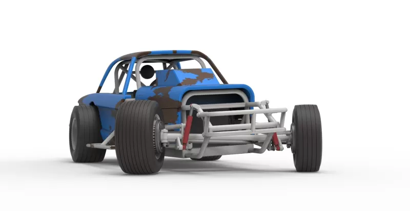 Vintage Dirt Modified stock car V10 while turning Scale 1:25 - Model preview 26