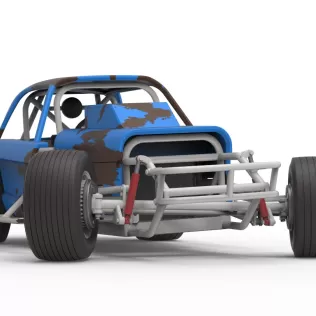 Vintage Dirt Modified stock car V10 while turning Scale 1:25 - Model thumbnail 26